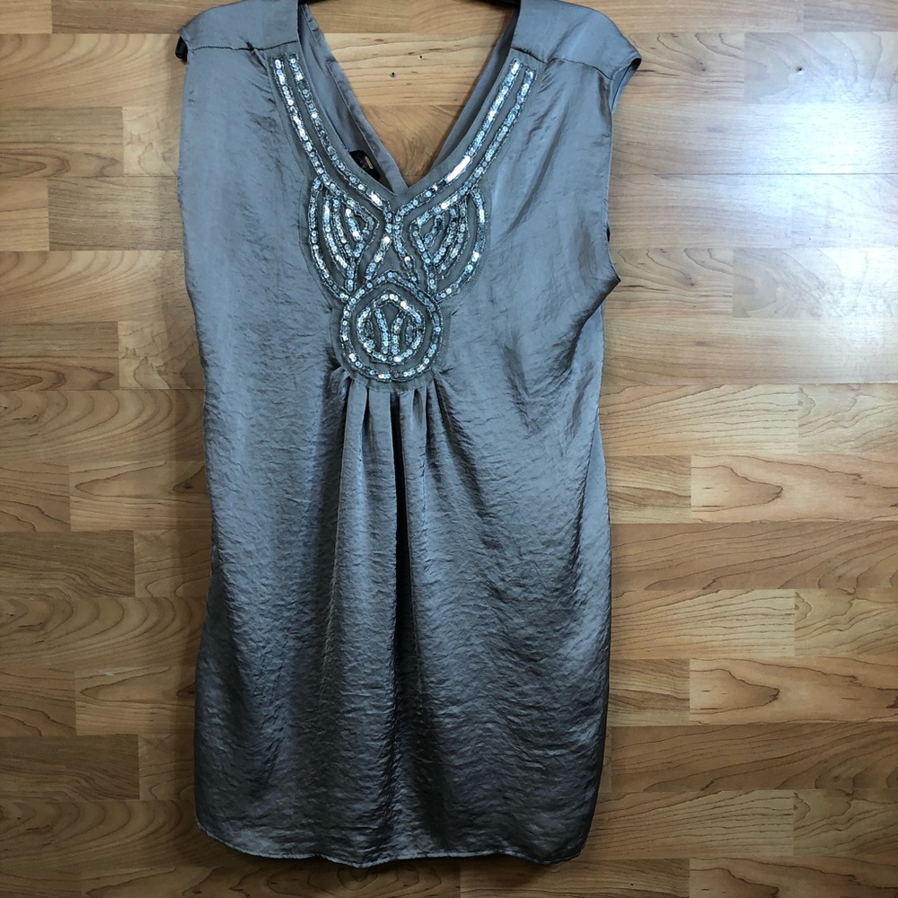 Sweet Love Size Medium Surplice Peplum Blouse with Sequins and Beads